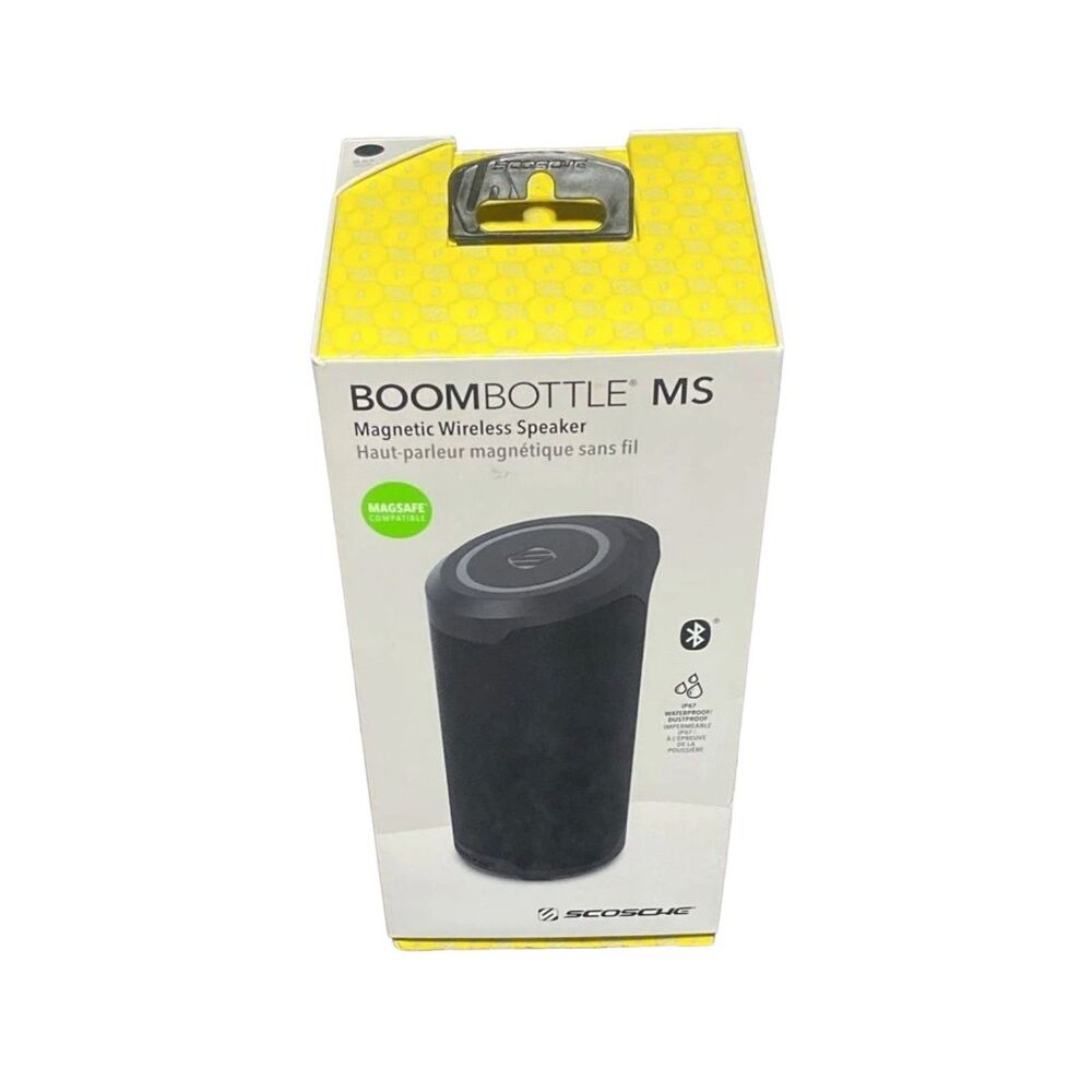 Bluetooth Speaker Scosche BoomBottle MS Waterproof MagSafe Mount Black NEW